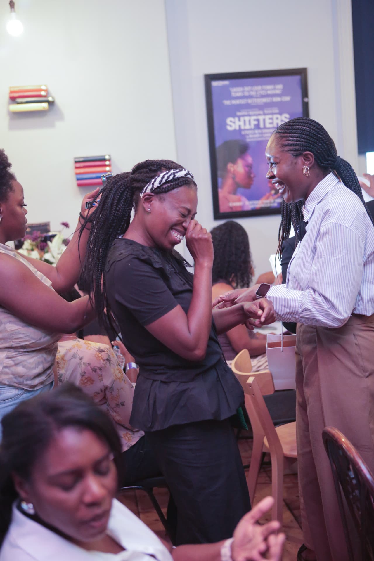 Guests sharing a moment of laughter during the evening